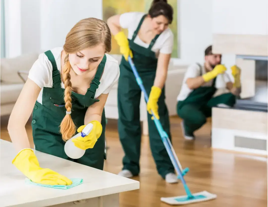VIOM cleaning team on site